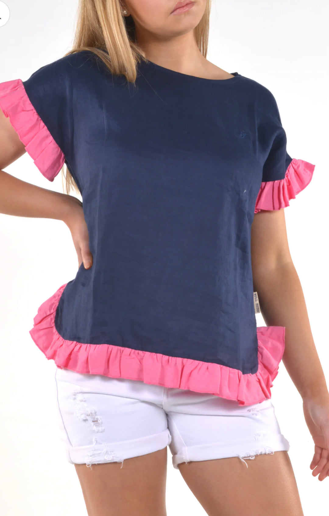 Bullrush - Navy & Pink Truffles Top