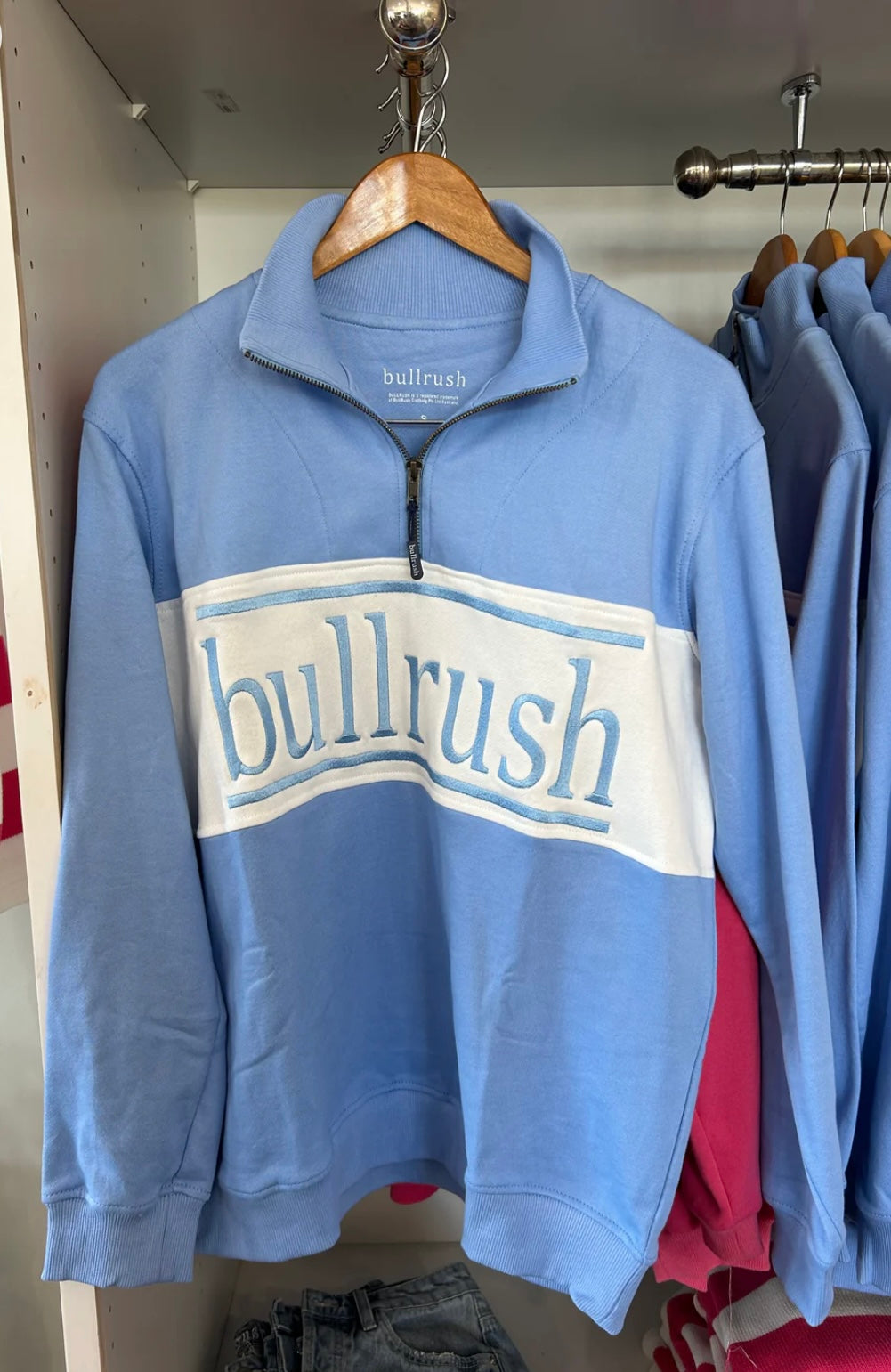 Bullrush - Zip Sweat Embroidery 25 in Blue