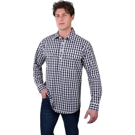 Hard Slog - Men's Dell 1/2 Placket Long Sleeve Shirt