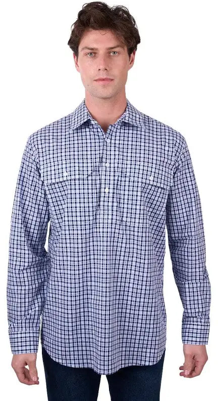 Hard Slog - Men's Coney 1/2 Placket Long Sleeve Shirt W25