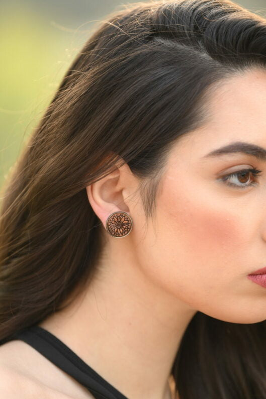 TDE - Tooled leather earrings TE-03
