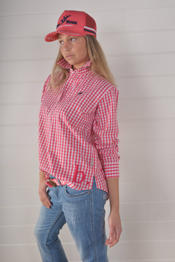 Bullrush - Ladies Seascape Blair Gingham Shirt in Pink
