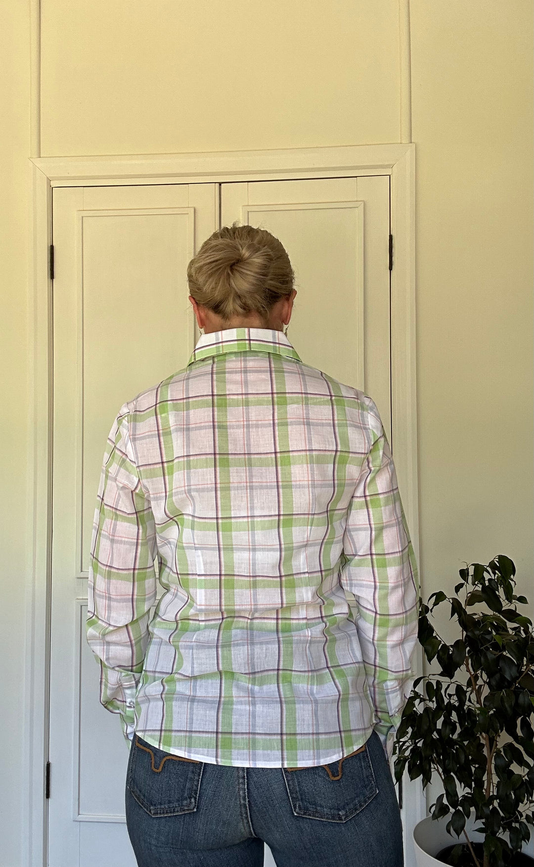 Blackcolt - Jane shirt in Green, white & purple check