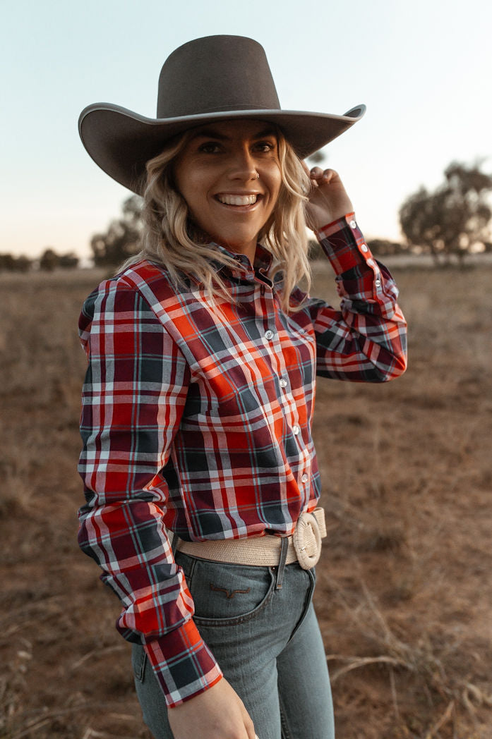 Blackcolt - Jane Shirt in Red & Blue Check
