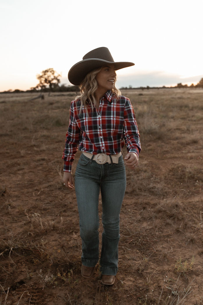 Blackcolt - Jane Shirt in Red & Blue Check