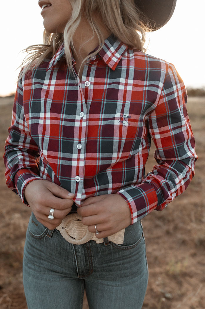 Blackcolt - Jane Shirt in Red & Blue Check