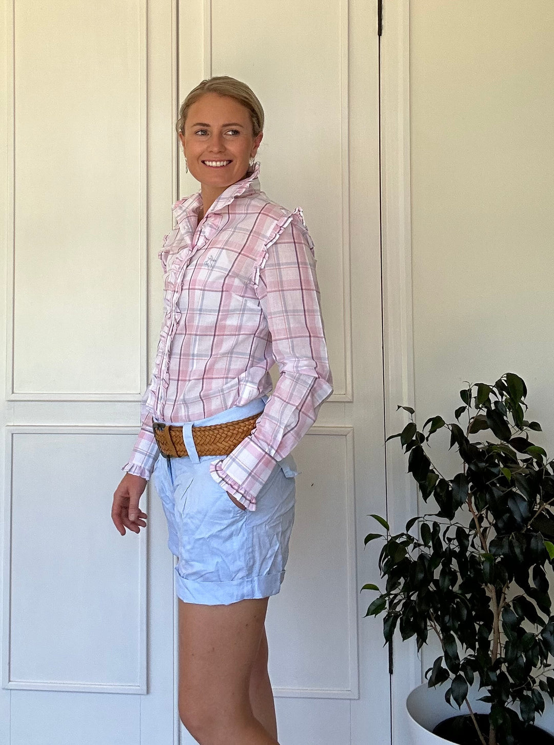 Sara shirt in Pink & Blue Check