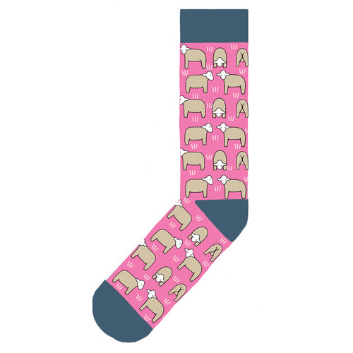 Red Tractor Designs - Sheep on Pink Socks