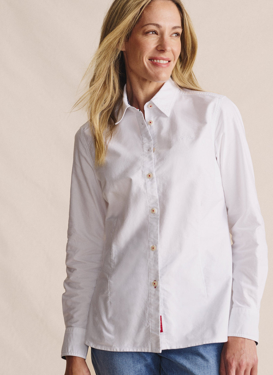 S Kidman - Womens Lennard Long Sleeve Shirt in White