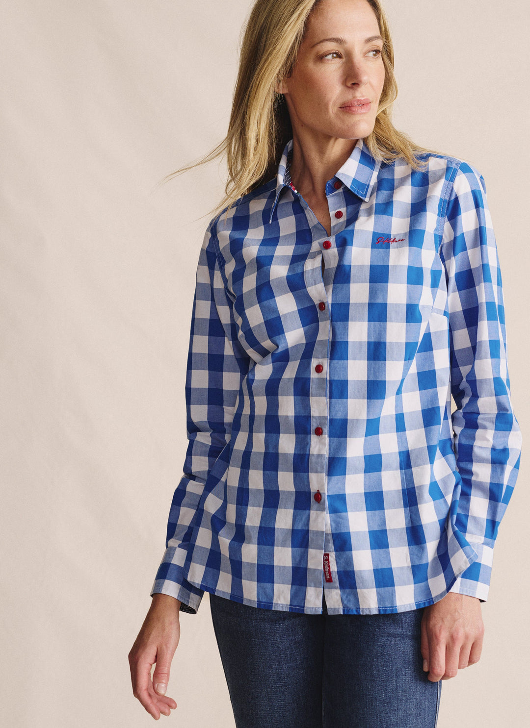 S Kidman - Womens Redbank Long Sleeve Shirt in Mid Blue