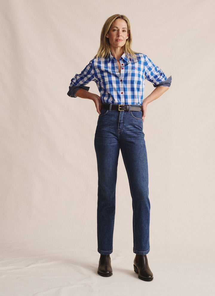 S Kidman - Womens Redbank Long Sleeve Shirt in Mid Blue