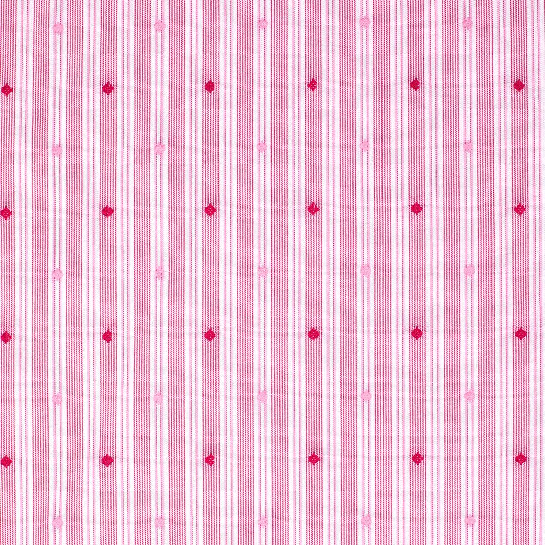Just Country - Girl's Harper Half Button Shirt in White & Hot Pink Stripes