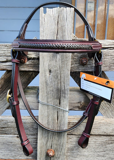 Toprail Equine - Contrast Thin Plait Browband Bridle