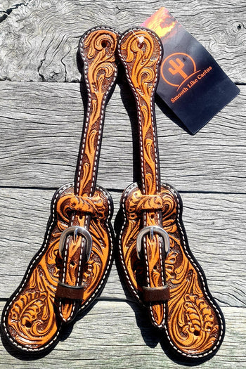 Toprail Equine - Ladies Spur Strap with Carving