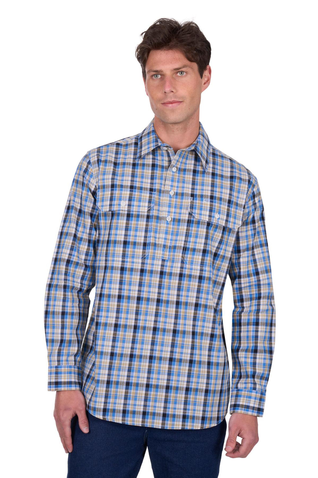 Hard Slog - Men's Gibson Half Placket Long Sleeve Shirt