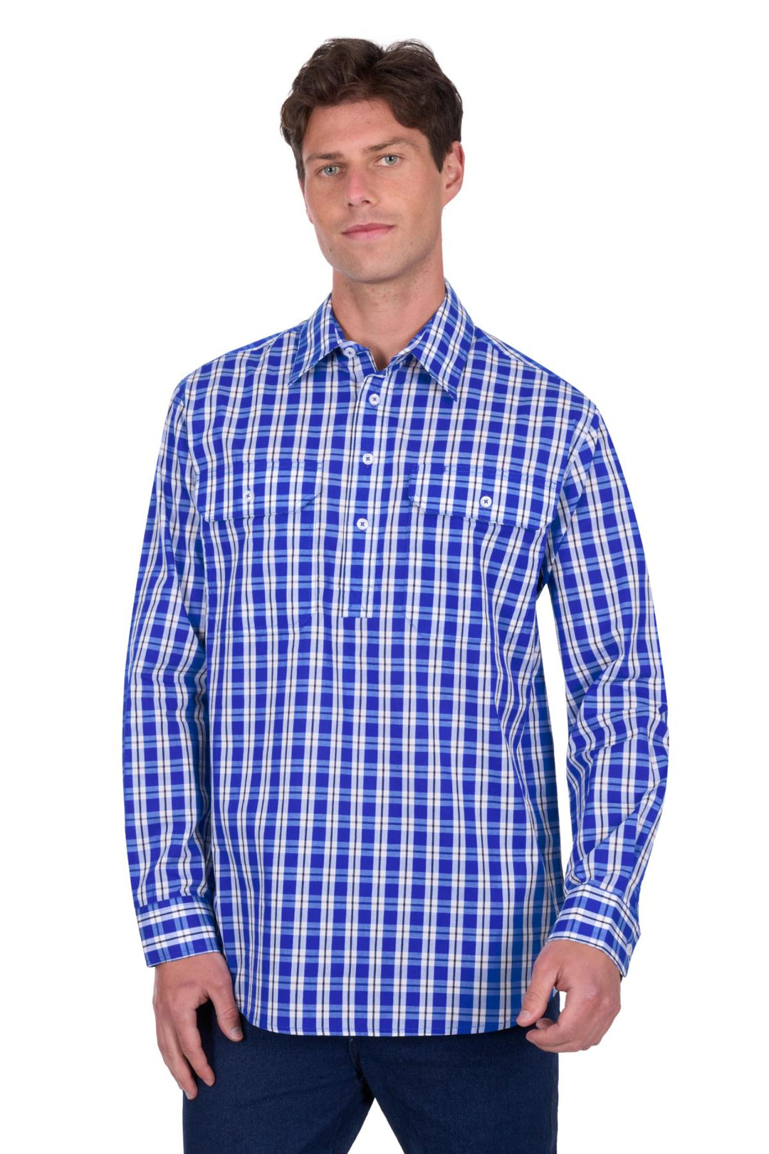 Hard Slog - Men's Levers Half Placket Long Sleeve Shirt