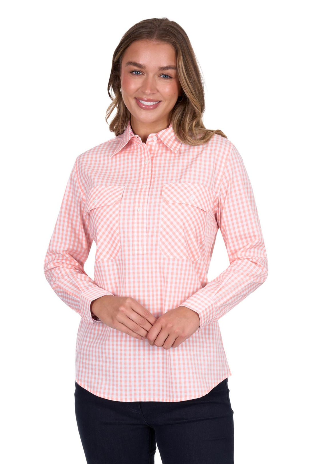Hard Slog Women’s Jen Half Placket Long Sleeve Shirt