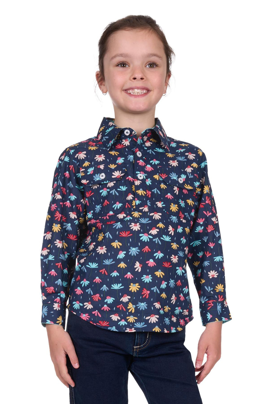 Hard Slog - Kid's Tori 1/2 Placket Long Sleeve Shirt