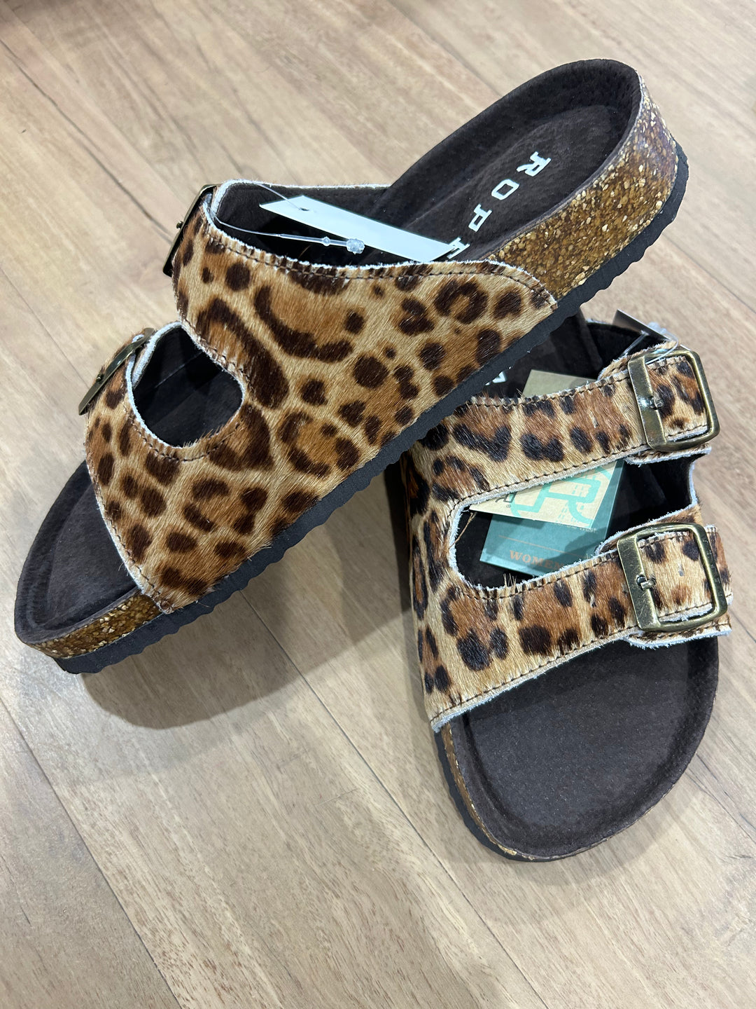 Roper - Womens Delilah Faux Leopard Fur on Sandal