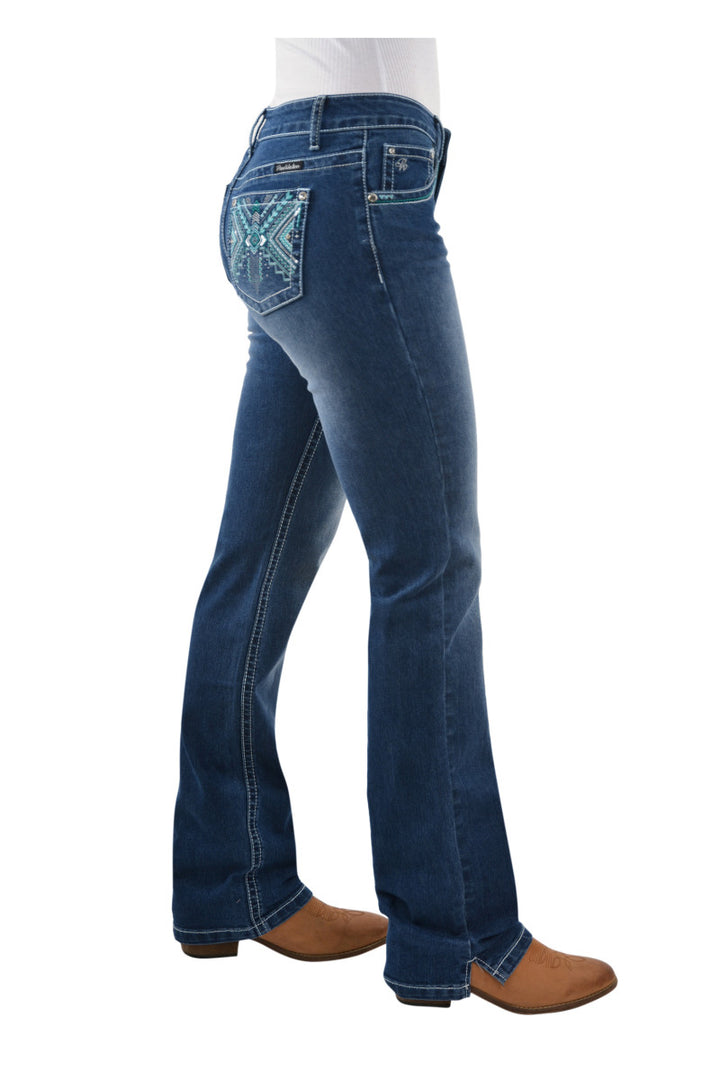 Pure Western - Womens Camila Straight Leg Jean 34" Leg in True Blue