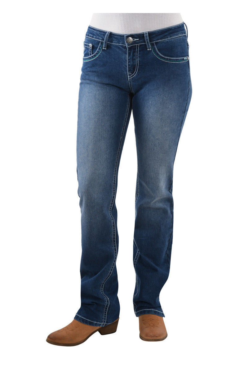 Pure Western - Womens Camila Straight Leg Jean 34" Leg in True Blue