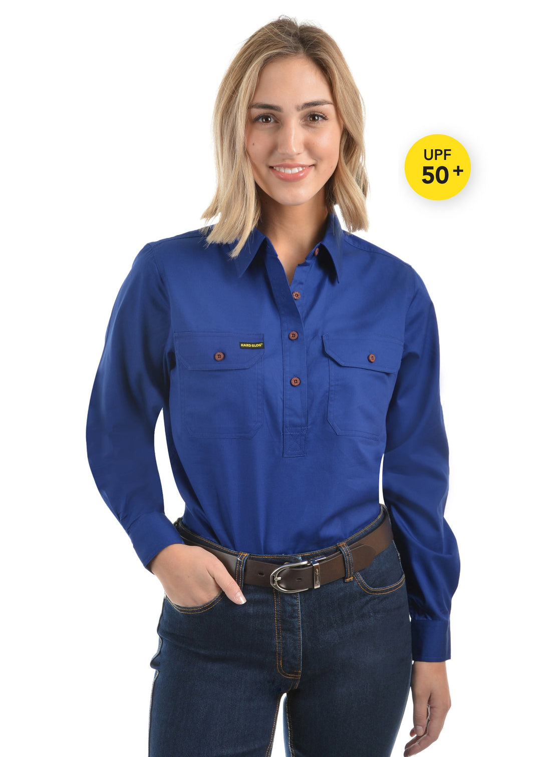 Hard Slog Women's Work Shirt in Royal Blue