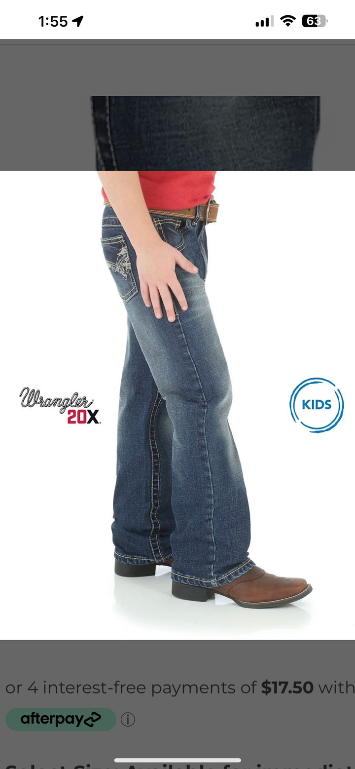 Wrangler - Boys 20x Vintage Boot Jean in Midland (42BWXMD)