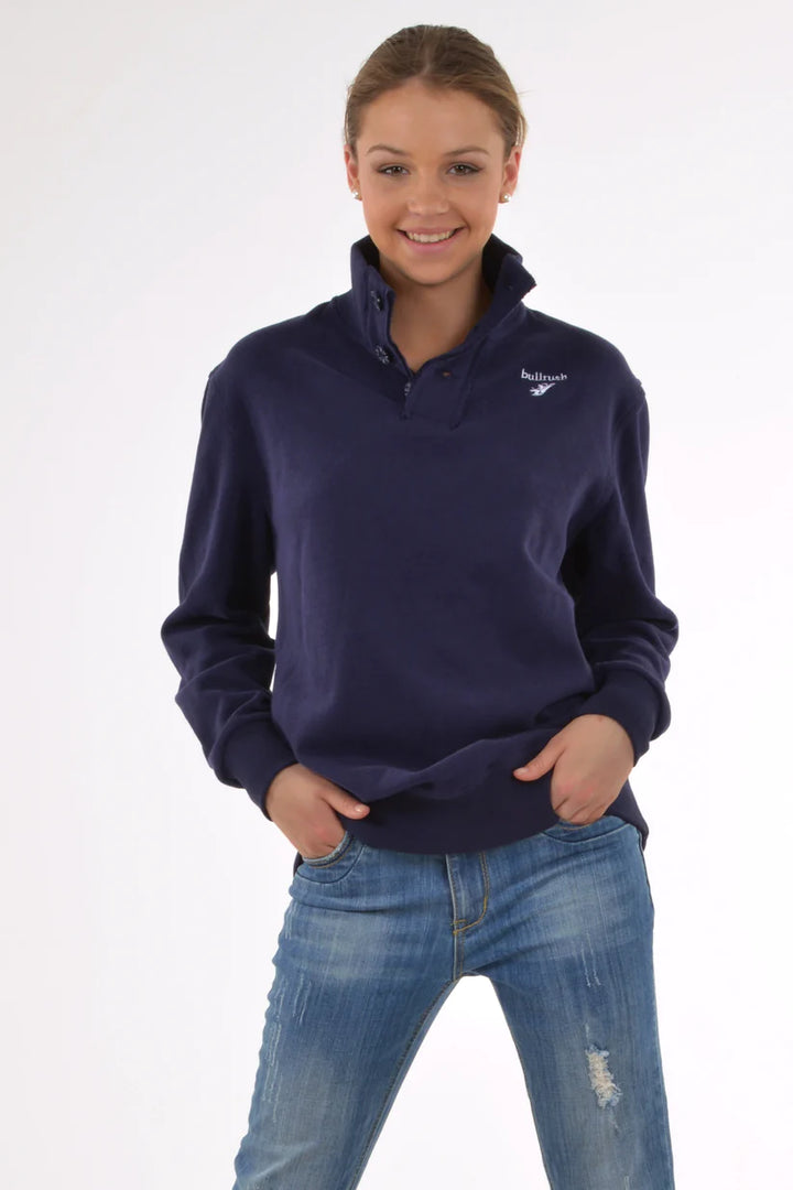 Bullrush - 3 Button Sweat in Navy