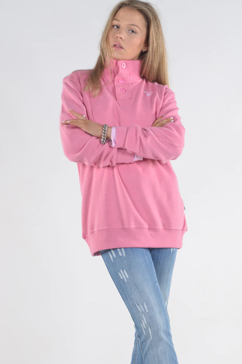 Bullrush - 3 Button Sweat in Pink