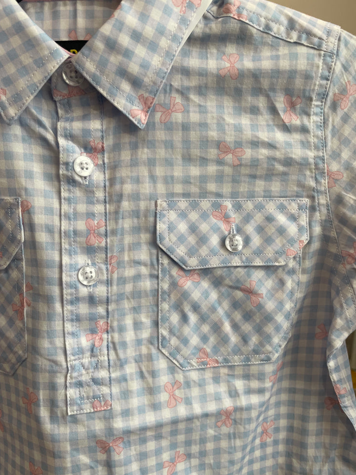 Hard Slog - KIDS LILLIA 1/2 BUTTON LONG SLEEVE SHIRT S26