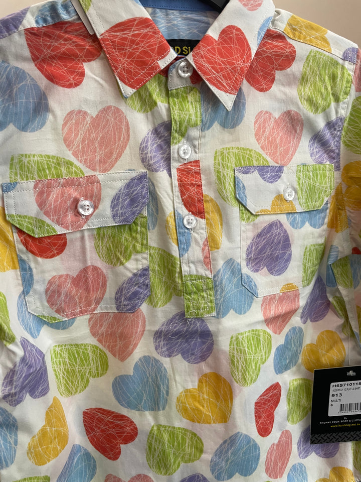 Hard Slog - KIDS POLLY 1/2 BUTTON LONG SLEEVE SHIRT S26