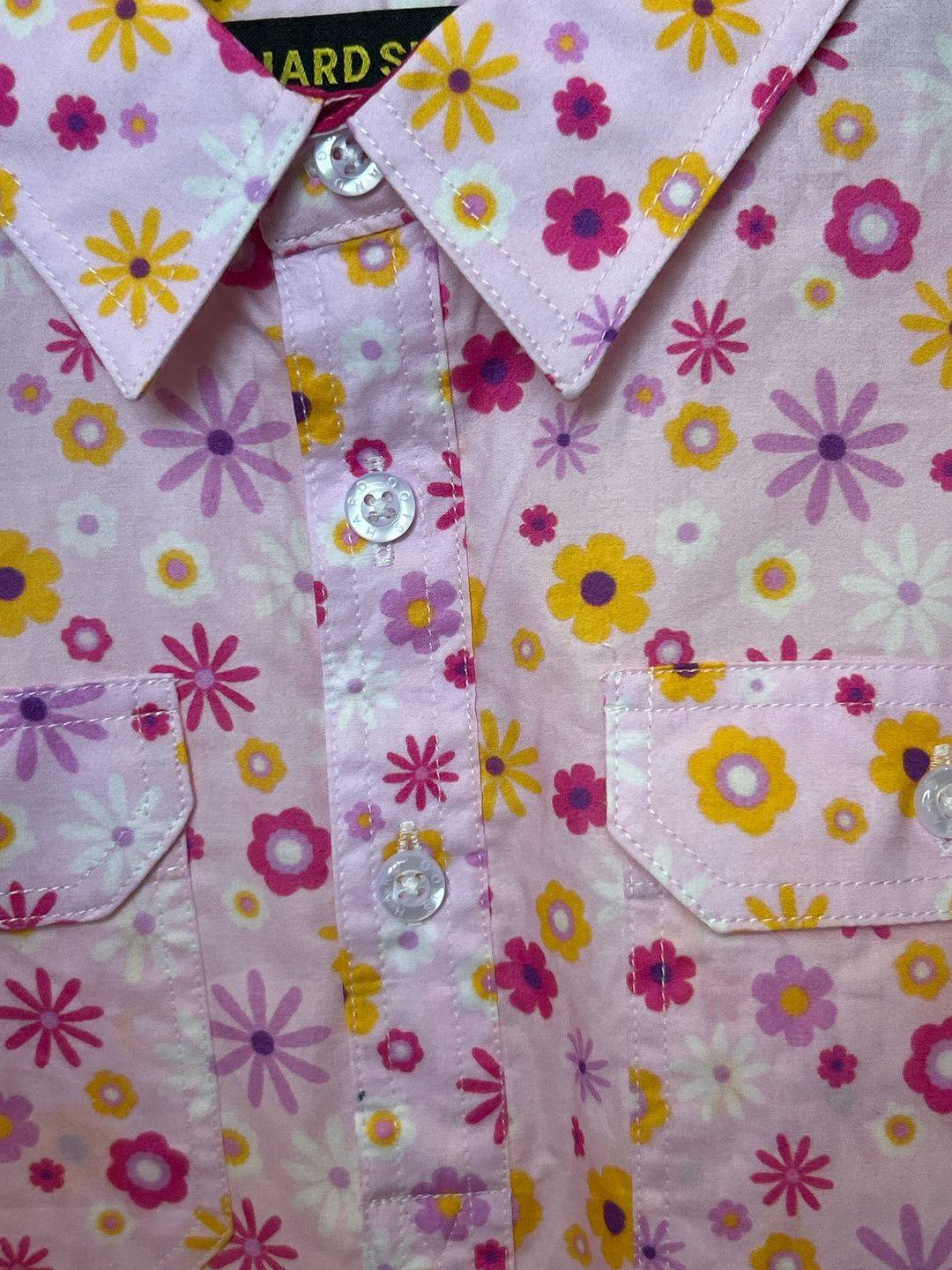 Hard Slog - KIDS DAISY  1/2 BUTTON LONG SLEEVE SHIRT