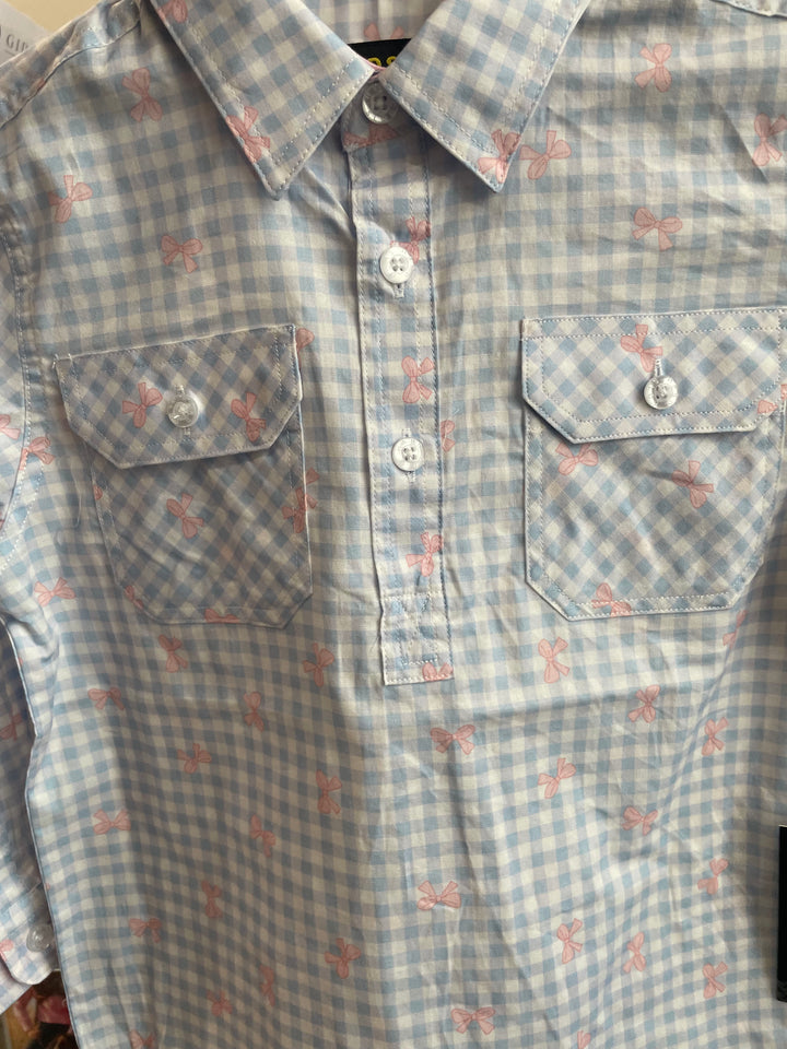 Hard Slog - KIDS LILLIA 1/2 BUTTON LONG SLEEVE SHIRT S26