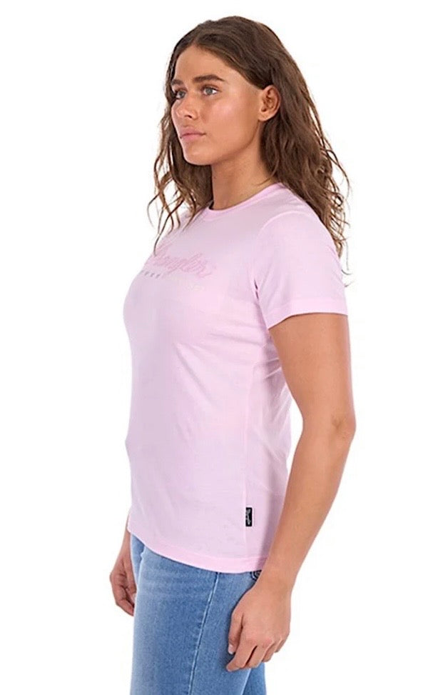 Wrangler  - WOMENS LUCY SHORT SLEEVE TEE IN PASTEL PINK S26