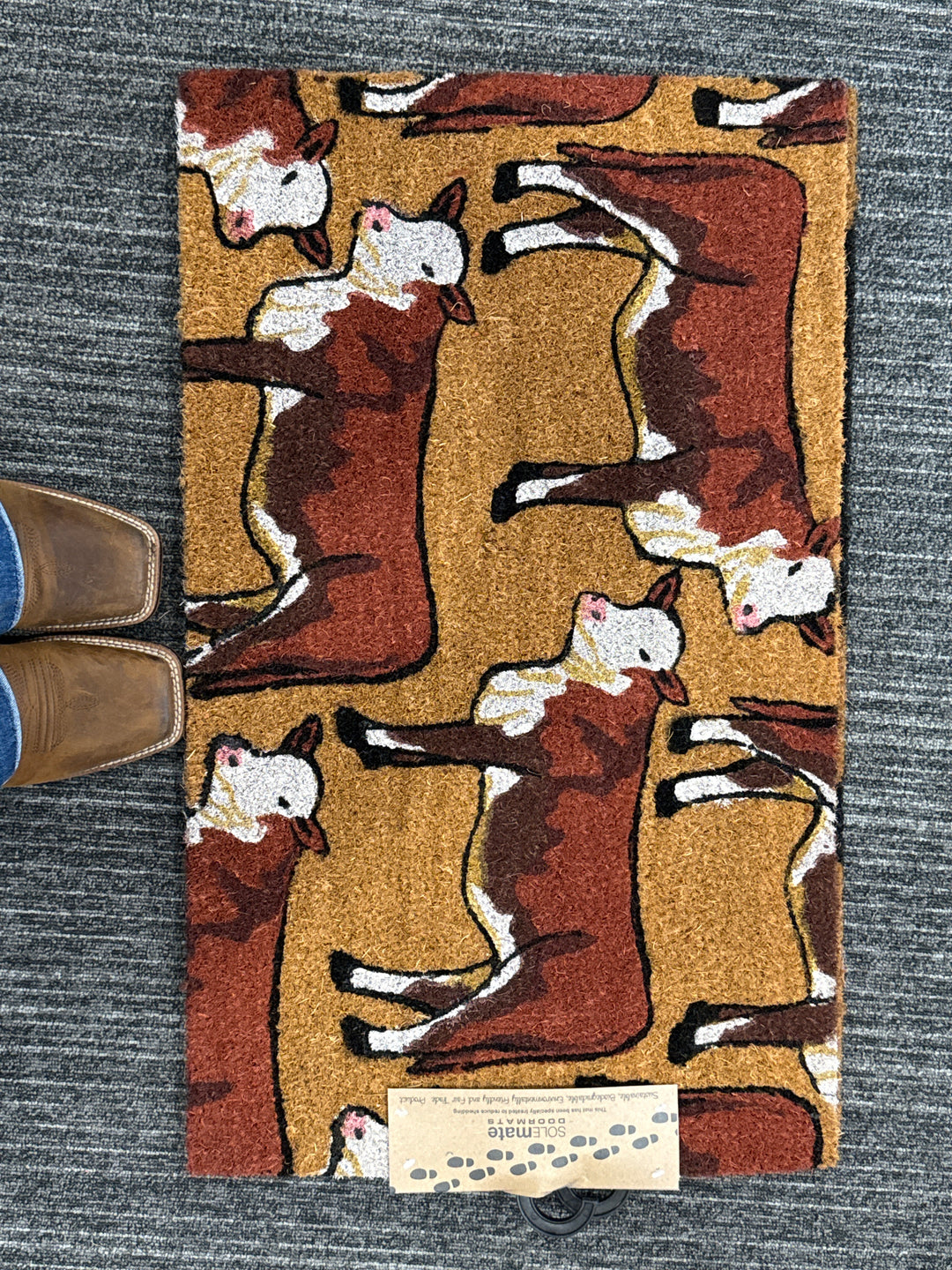 SOLEMATE DOORMAT - Hereford Cows 45 x 75