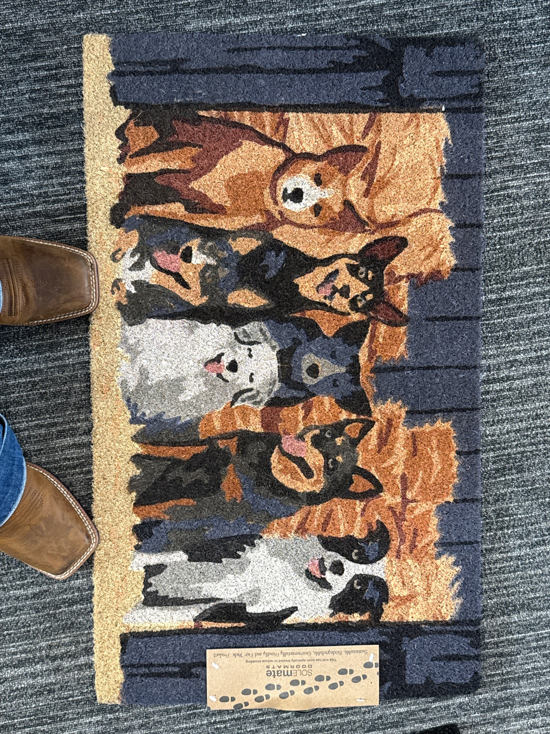 SOLEMATE DOORMAT - Dogs on a Fence 45 x 75