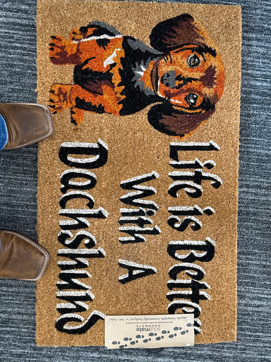 SOLEMATE DOORMAT - Life is better with a Dachshund 45 x 75