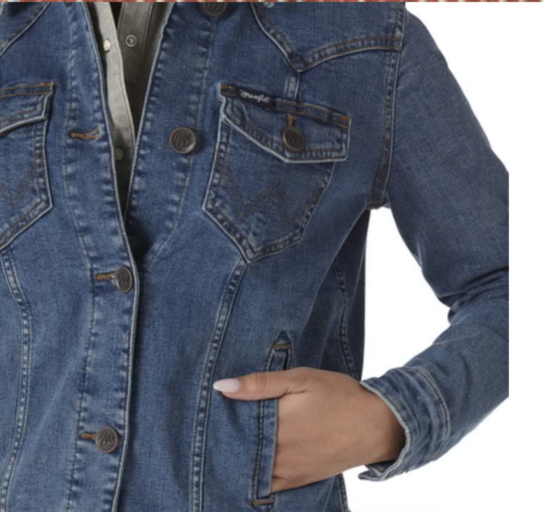 Wrangler - USA Ladies Denim Jacket in Dark Denim (LWJ701D)