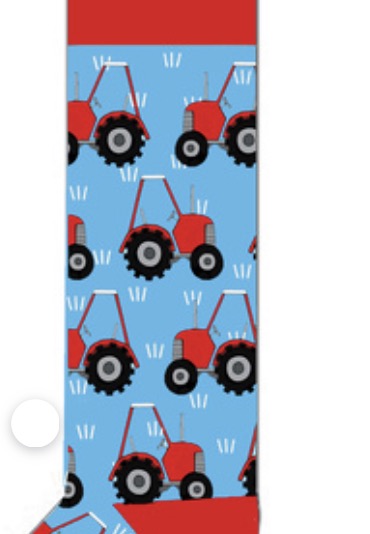 Red Tractor Designs - Red Tractor on Blue Socks