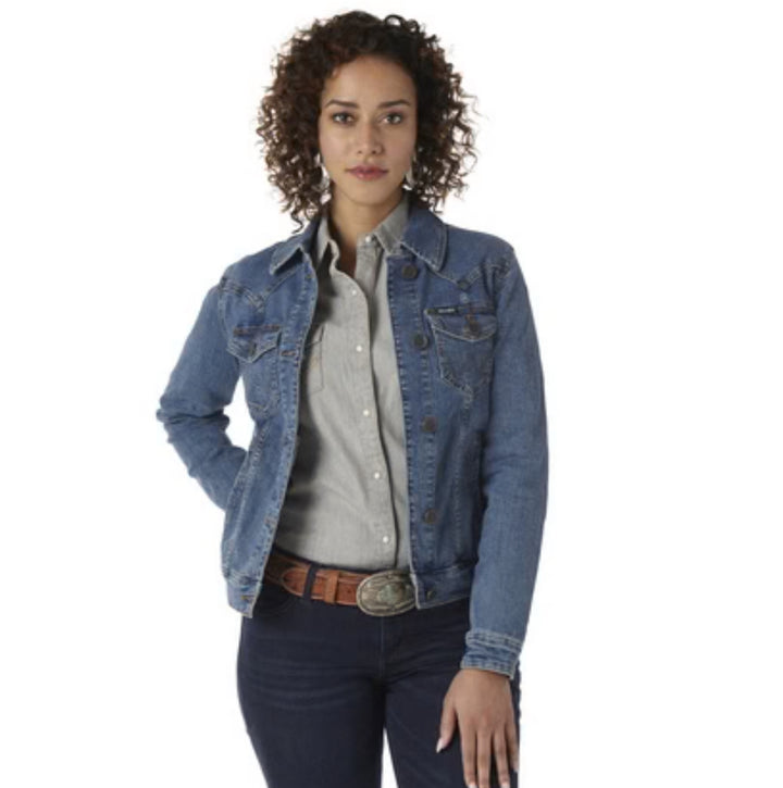 Wrangler - USA Ladies Denim Jacket in Dark Denim (LWJ701D)