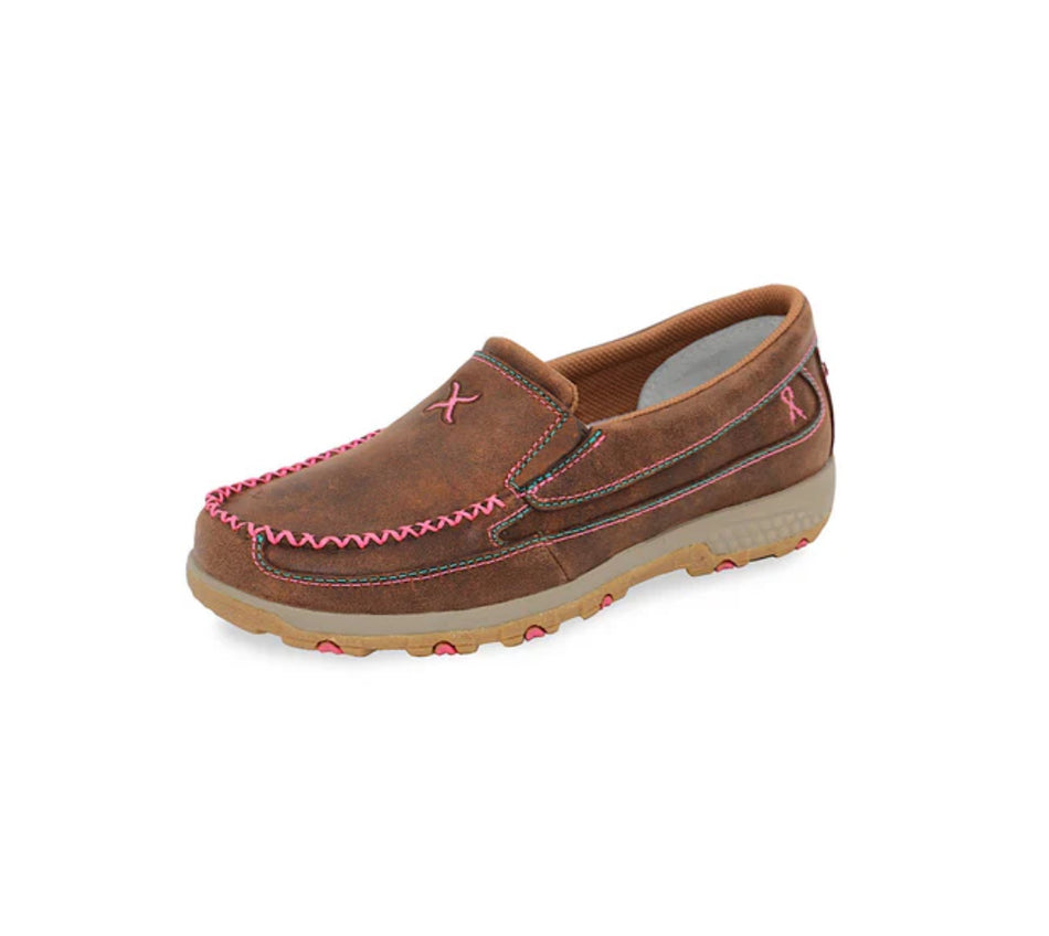Twisted X - Womens Pink Cellstretch Slip on Driving Moc