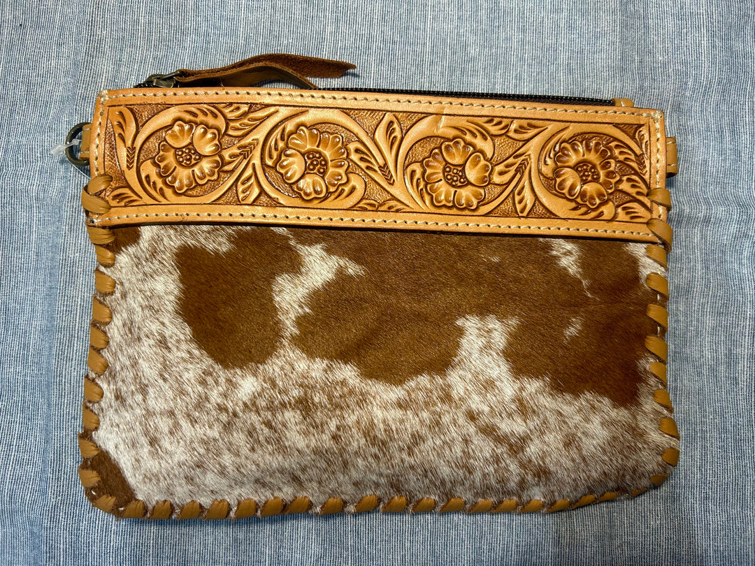 TDE - Volcan Tooling Leather Cowhide Small Clutch Bag