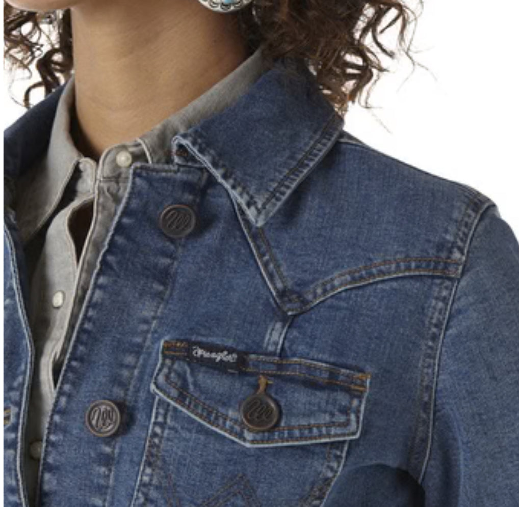 Wrangler - USA Ladies Denim Jacket in Dark Denim (LWJ701D)