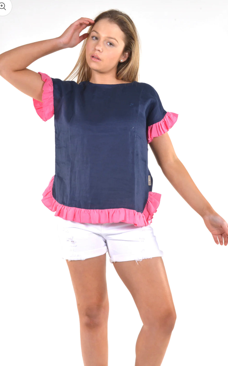 Bullrush - Navy & Pink Truffles Top