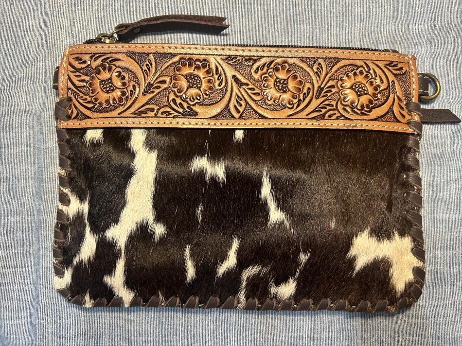 TDE - Volcan Tooling Leather Cowhide Small Clutch Bag