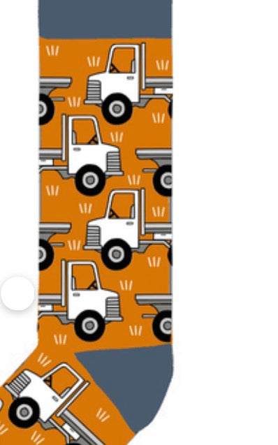 Red Tractor Designs - Trucks on Orange Socks