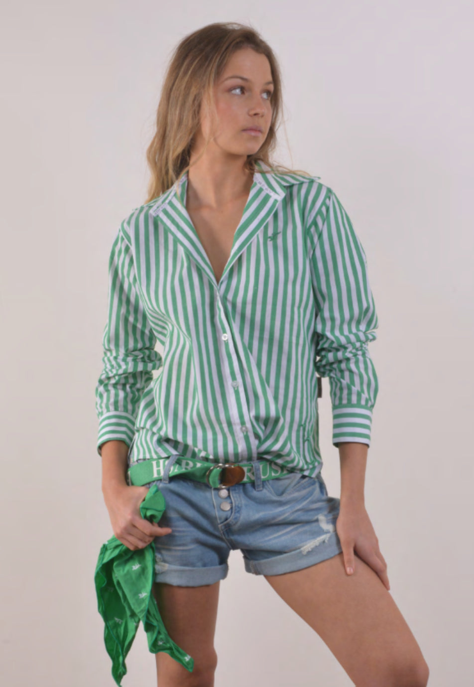 Bullrush - Womens Yunta 10mm Stripe Shirt in Green