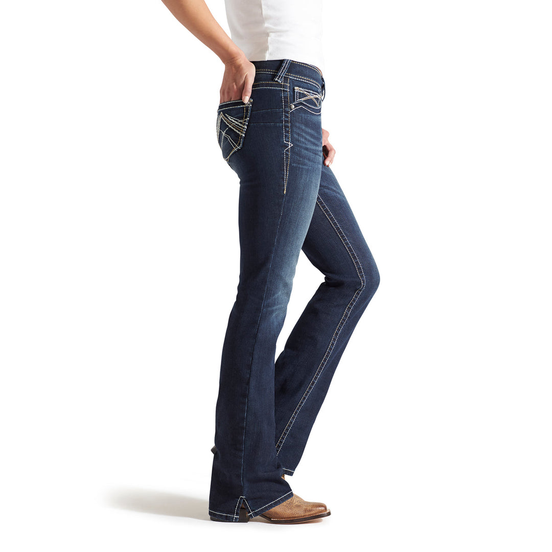 Ariat - R.E.A.L.™ Mid Rise Stretch Whipstitch Boot Cut Jeans in Ocean