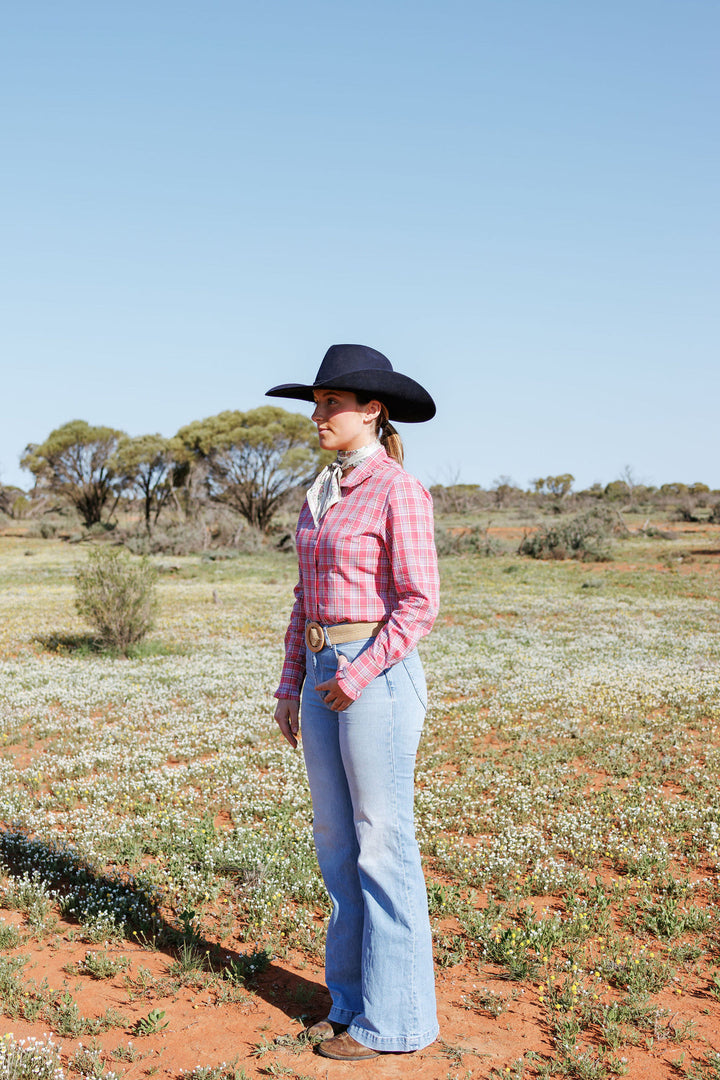 Blackcolt Clothing - Lilly Shirt Pink Check