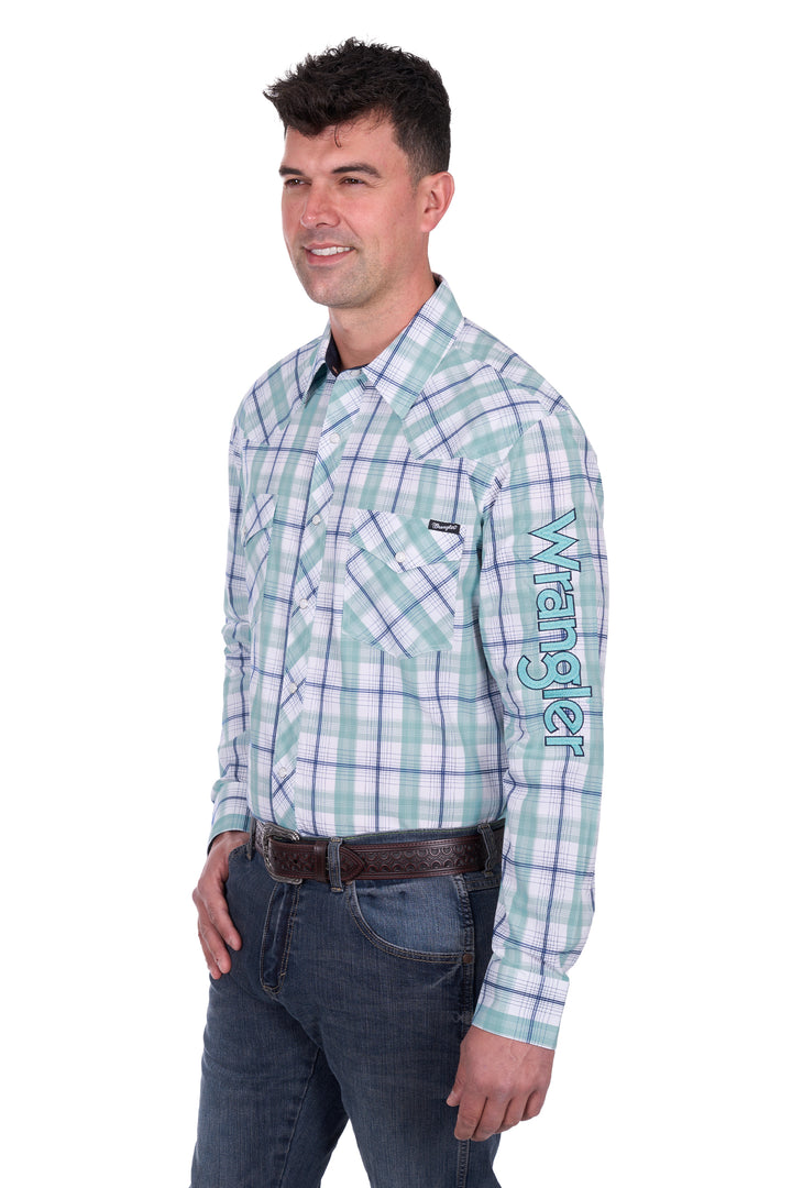 Wrangler - Mens Jacob Logo Long Sleeve Shirt